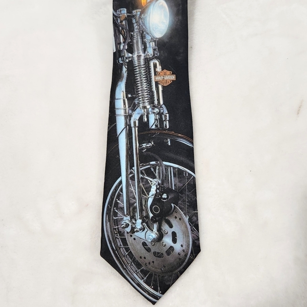 Ralph Marlin Vintage VTG 1994 The Leading Edge Harley Davidson HD Necktie Tie - Picture 3 of 10